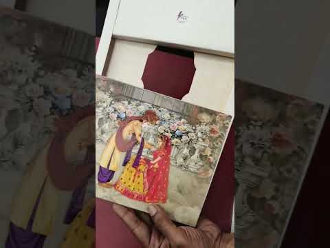 KLB-1217 Creme Bride Groom Laser Cut Semi Box Wedding Card (2 Page)