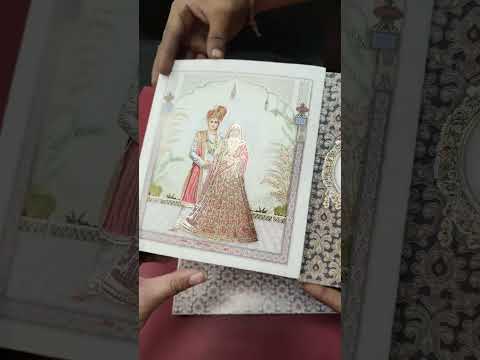 KLB-1434 Creme Blue Bride Groom Door Style Semi Box Wedding Card (2 Page)