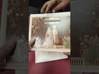 KLB-1447 Creme Brown Bride Groom Carry Bag Style Semi Box Wedding Card (2 Page & Couple Name Wooden Plate)