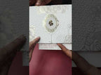 KLB-1273 White Grey Floral Door Style Embossed Padded Thick Wedding Card (2 Page)