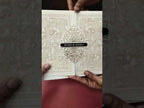 KLB-1179 White Creme Floral Embossed Semi Box Wedding Card (2 Page & Couple Name Wooden Plate)