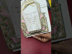 KLB681 Lotus Floral Design Green Color Laser Cut MDF Thick Wedding Card (2 Page & Couple Name Acrylic)