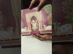 KLB758 Pichwai Design Maroon Color Embossed Semi Box Wedding Card (2 Page)