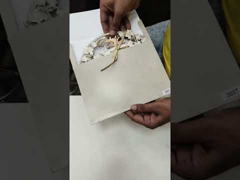 KLB788 Floral Design Creme Color Couple Name Laser Cut MDF Thick Wedding Card (2 Page)