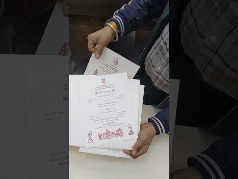 KL011V1 Minimal Floral Design Hardboard Padding Thick Wedding Card with 2 Inserts and Envelope