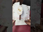 KLB-1140 Creme Royal Fort Rose Floral Door Style Semi Box Wedding Card (2 Page & Couple Initial Acrylic)
