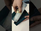 KLS350 Royal Fort Design Blue Green Color Translucent Scroll Wedding Card