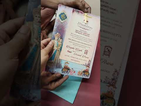 KLB-1476 Blue Bride Groom MDF Thick Wedding Card (2 Page)