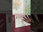 KLB-1433 Green Pink Floral Door Style Semi Box Wedding Card (2 Page)
