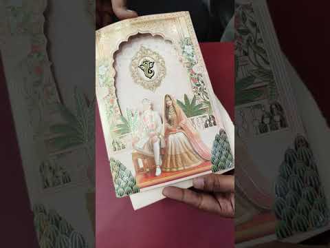 KLB-995 Peach Bride Groom Laser Cut 3-Fold Style Wedding Card (2 Page)