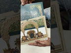 KLB768 Royal Fort Elephant Design Blue Golden Color Laser Cut Semi Box Wedding Card (2 Page & Couple Initial Acrylic)