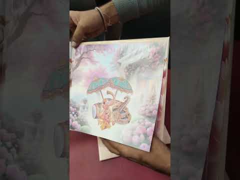 KLB-1291 Creme Bride Groom Laser Cut Padded Thick Wedding Card (2 Page)