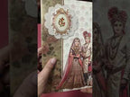 KLB-1407 Creme Bride Groom Door Style Semi Box Wedding Card (2 Page)