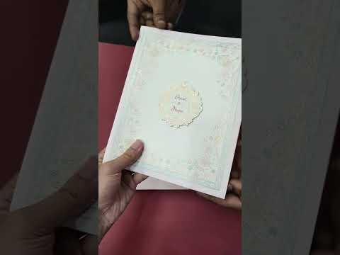 KLB-1141 Creme Floral Semi Box Wedding Card (2 Page)