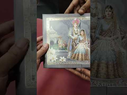 KLB-1270 Grey Bride Groom Door Style Padded Thick Wedding Card (2 Page)