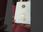 KLB-1082 White Ram Sita Embossed Padded Thick Wedding Card (2 Page)