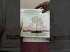 KLB-1516 White Tree of Life Semi Box Wedding Card (2 Page & Couple Name Wooden Plate)