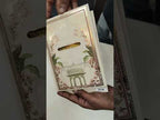 KLB809 Royal Fort Design Creme Color Hardboard Padding Thick Wedding Card (2 Page & Couple Name Acrylic)