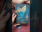 KLB-1472 Royal Blue Radha Krishna 3D Gold Foil Padded Thick Wedding Card (2 Page & Couple Name Acrylic)