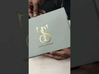 KLB713 Green Grey Golden Color Laser Cut Leatherette Hardboard Padding Thick Wedding Card (2 Page)