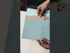 KLB-964 Blue Floral Couple Name Laser Cut MDF Thick Wedding Card (2 Page)