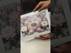KLB763 Lotus Floral Design Blue Color Embossed Semi Box Wedding Card (2 Page)