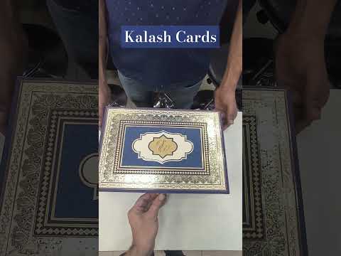 KL2208 Traditional Indian Border Design MDF Wedding Gift Box with Customisable 2 Gold Foil Printed Cards (4 Jars)