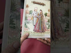 KLB-1255 Creme Bride Groom Padded Thick Wedding Card (2 Page & Couple Name Wooden Plate)