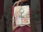 KLB-1457 Peach Bride Groom Carry Bag Style Door Style Semi Box Wedding Card (2 Page)