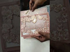 KLB771 Floral Design Pink Color Laser Cut Semi Box Wedding Card (2 Page & Couple Name Acrylic)
