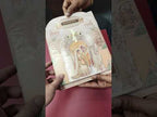 KLB-1364 Creme Bride Groom Laser Cut Carry Bag Style MDF Thick Wedding Card (2 Page & Couple Name Wooden Plate)