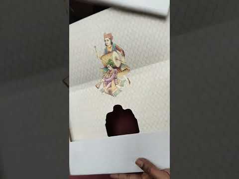 KLB-1207 Grey Bride Groom Laser Cut Semi Box Wedding Card (2 Page & Couple Name Wooden Plate)