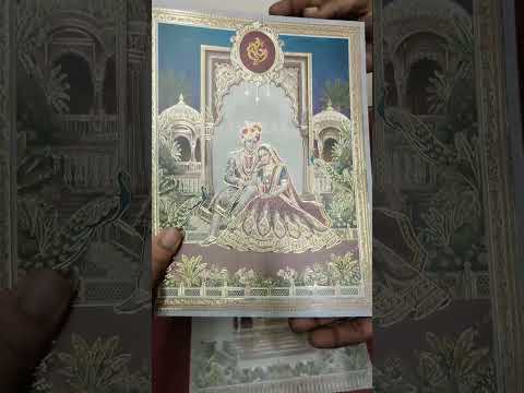 KLB-1501 Blue Bride Groom 3D Gold Foil Semi Box Wedding Card (2 Page)
