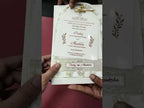 KLB-1245 White Floral Laser Cut Semi Box Wedding Card (2 Page & Transparent PVC)