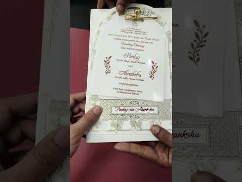 KLB-1245 White Floral Laser Cut Semi Box Wedding Card (2 Page & Transparent PVC)