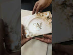 KLB-1120 Creme Green Floral Leatherette Padded Thick Wedding Card (2 Page)