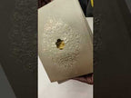 KLB-1042 Golden Floral Embossed Padded Thick Wedding Card (2 Page & Couple Name Acrylic)