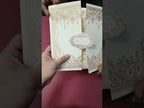 KLB-1137 Creme Floral Door Style Semi Box Wedding Card (2 Page)