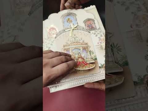 KLB-1362 Creme Bride Groom Royal Fort Laser Cut Carry Bag Style MDF Thick Wedding Card (2 Page)