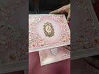KLB-1437 Pink Floral Carry Bag Style Semi Box Wedding Card (2 Page)