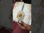KLB-1105 White Floral Door Style Padded Thick Wedding Card (2 Page & Couple Initial Acrylic)