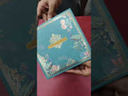 KLB-1033 Blue Peacock Padded Thick Wedding Card (2 Page & Couple Name Acrylic)
