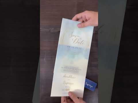 KL2115 Translucent Cover Luxury Wedding Card (2 Page) - Pack of 10 Qty