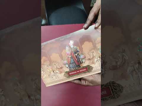 KLB-1231 Creme Brown Bride Groom Laser Cut Semi Box Wedding Card (2 Page)