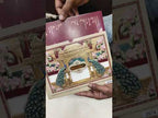 KLB769 Royal Fort Peacock Design Maroon Golden Color Laser Cut Semi Box Wedding Card (2 Page & Couple Name Acrylic)