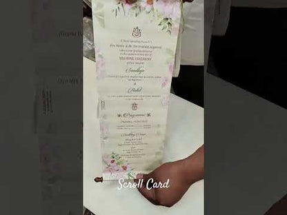 KL2107 Paper Scroll Wedding Card with Tag