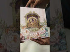 KLB726 Dulha Dulhan Floral Design Pink Color Embossed Hardboard Padding Thick Wedding Card (2 Page & Couple Name Acrylic)