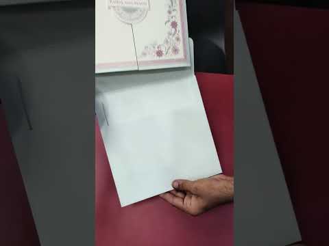KLB-1134 Creme Green Floral Door Style Semi Box Wedding Card (2 Page)