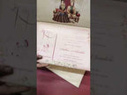 KLB-1489 Creme Mandap Elephant 3D Gold Foil Padded Thick Wedding Card (2 Page & Couple Name Acrylic)
