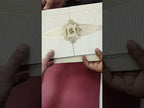 KLB-1282 White Creme Floral Door Style Embossed Padded Thick Wedding Card (2 Page)
